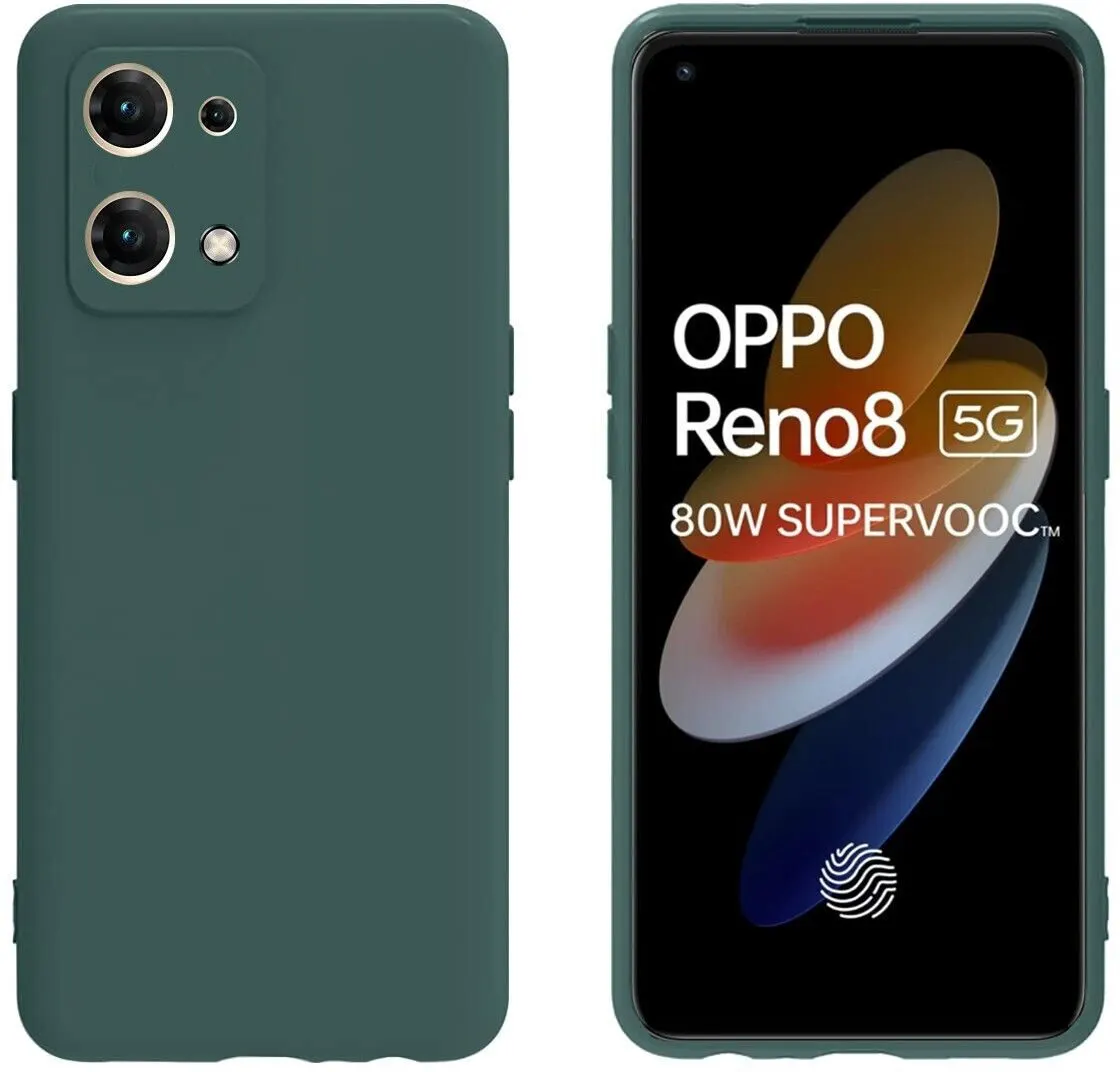 Micvir Back Cover for Oppo Reno8 5G (Green, Dual Protection, Silicon, Pack of: 1) — image 2 of 5