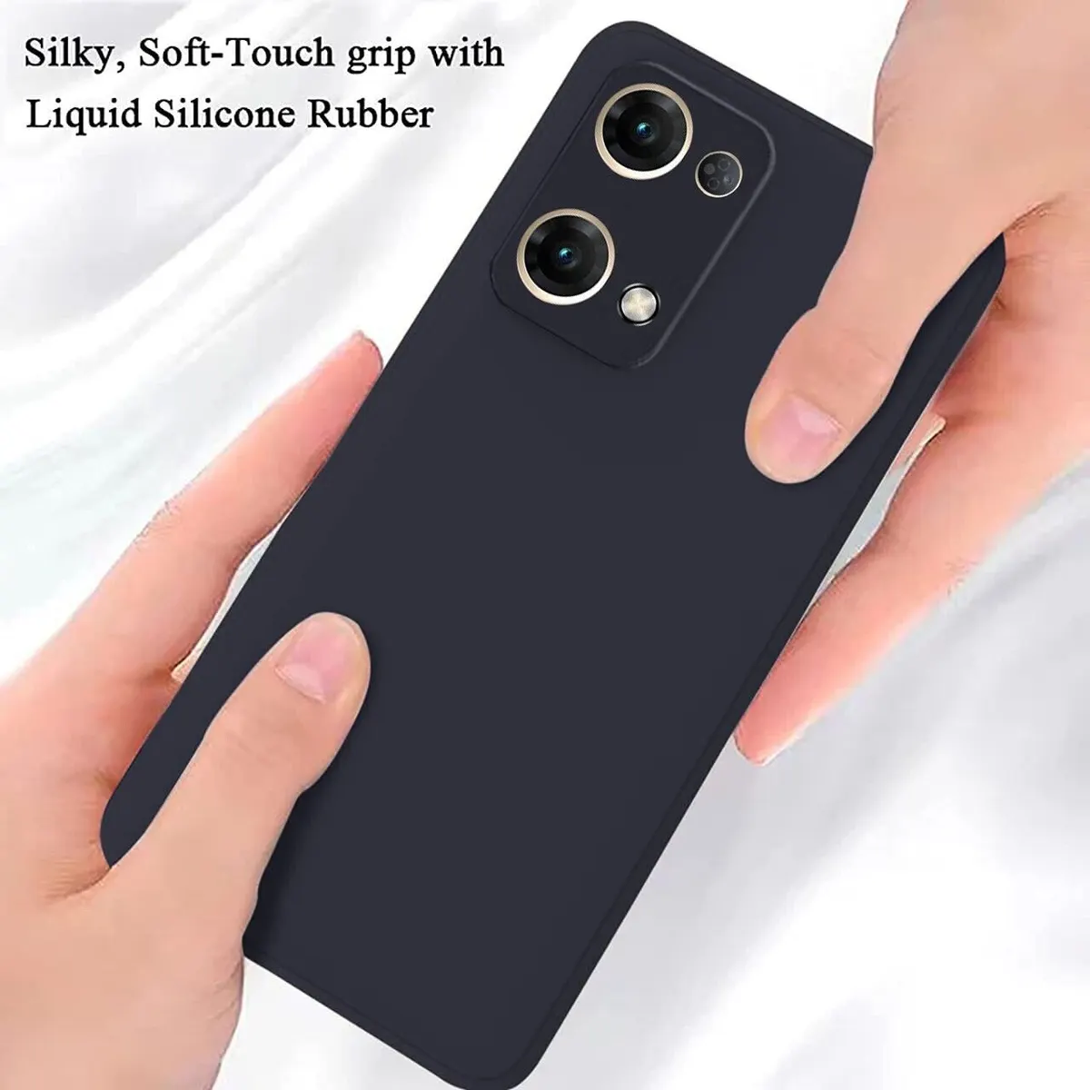 Micvir Back Cover for Oppo Reno8 Pro 5G (Black, Dual Protection, Silicon, Pack of: 1) — image 4 of 5