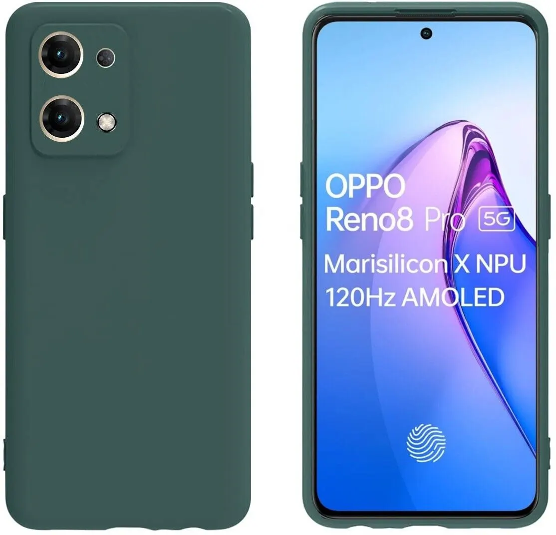 Micvir Back Cover for Oppo Reno8 Pro 5G (Green, Dual Protection, Silicon, Pack of: 1) — image 2 of 5