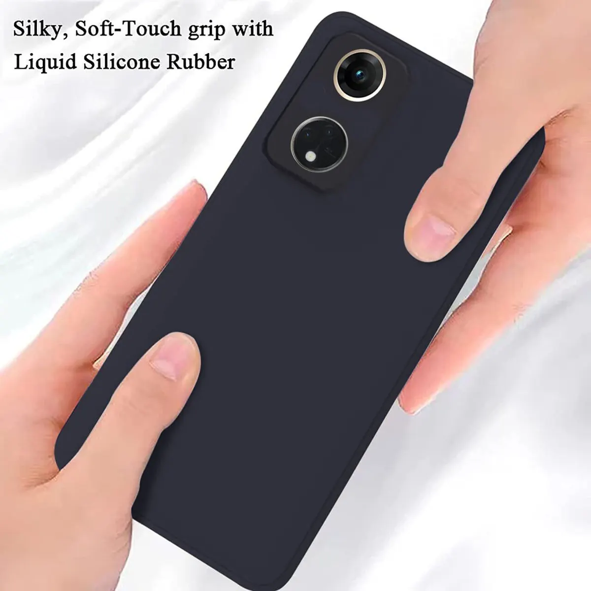 Micvir Back Cover for OPPO Reno8T 5G (Black, Dual Protection, Silicon, Pack of: 1) — image 4 of 5