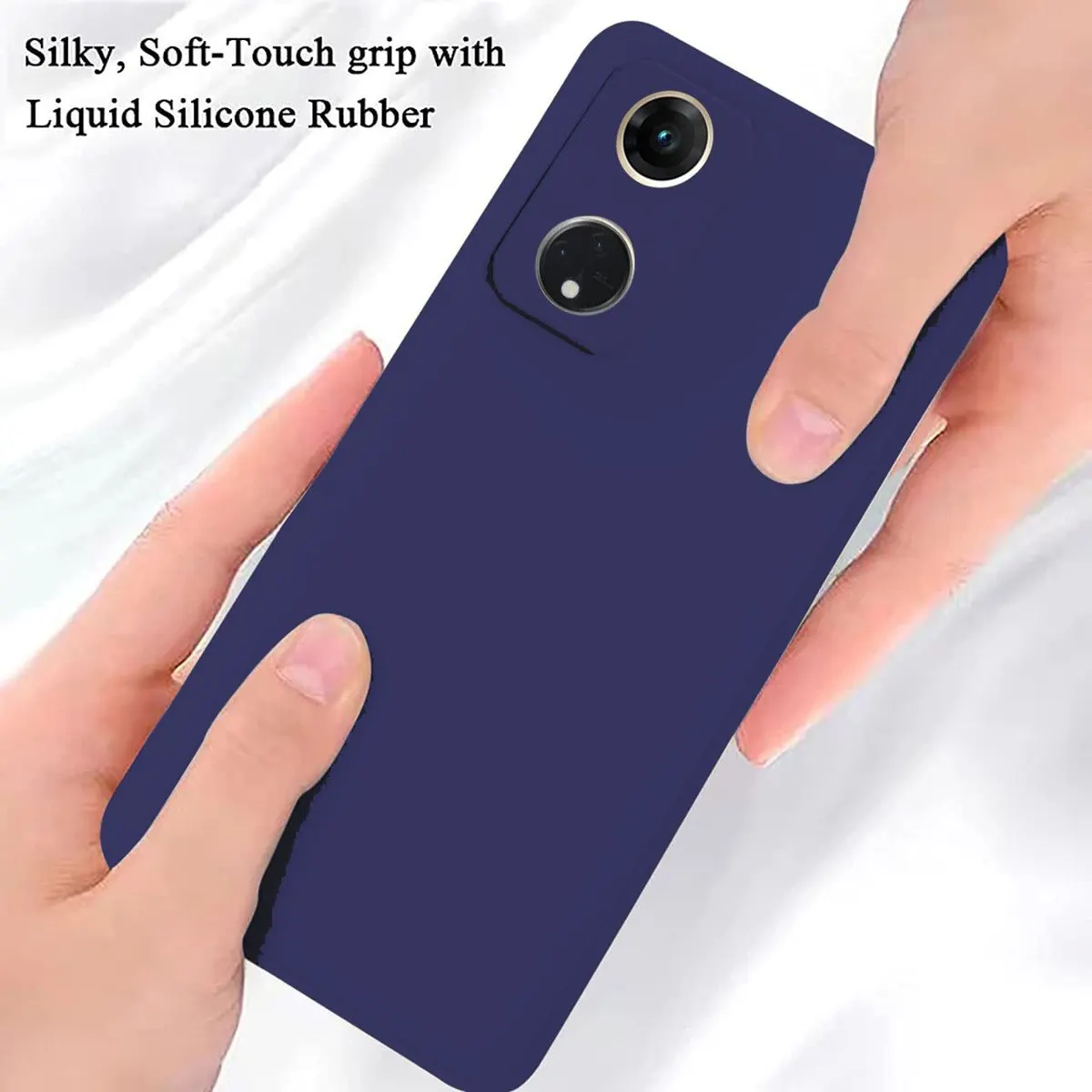 Micvir Back Cover for OPPO Reno8T 5G (Blue, Dual Protection, Silicon, Pack of: 1) — image 4 of 5