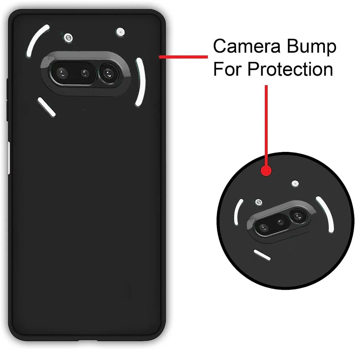 Micvir Back Cover for Nothing Phone (3a) (Black, Dual Protection, Silicon, Pack of: 1) — image 3 of 5