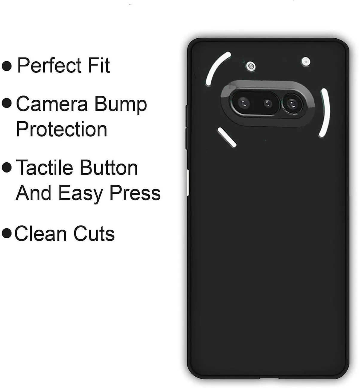 Micvir Back Cover for Nothing Phone (3a) (Black, Dual Protection, Silicon, Pack of: 1) — image 4 of 5