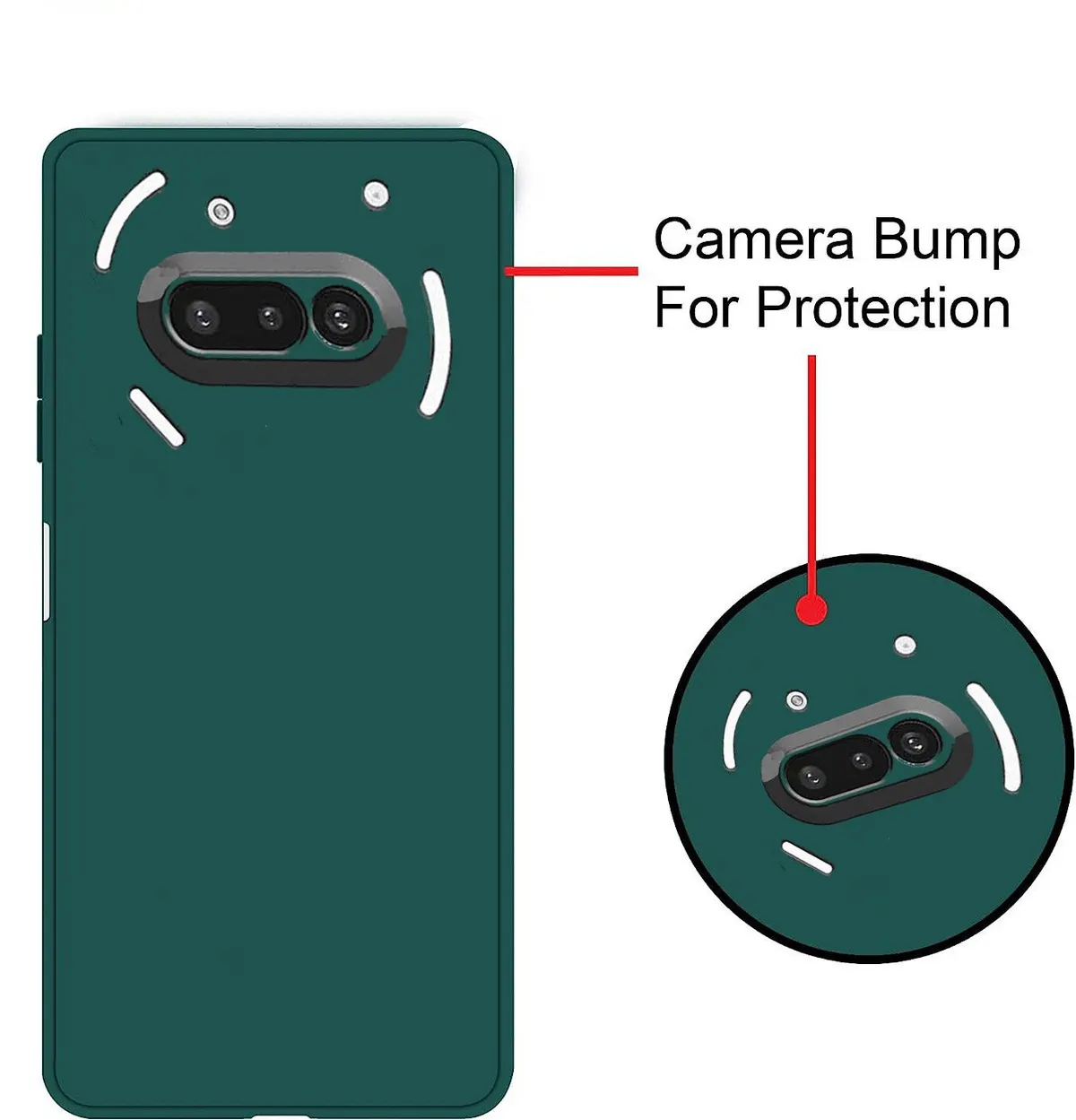 Micvir Back Cover for Nothing Phone (3a) (Green, Dual Protection, Silicon, Pack of: 1) — image 3 of 5