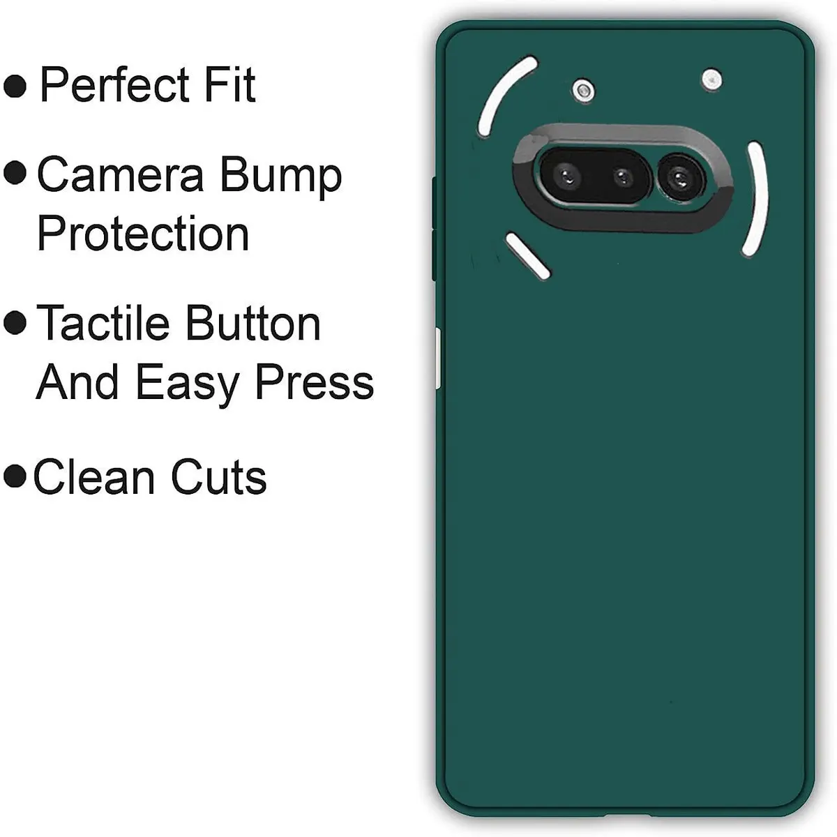 Micvir Back Cover for Nothing Phone (3a) (Green, Dual Protection, Silicon, Pack of: 1) — image 4 of 5