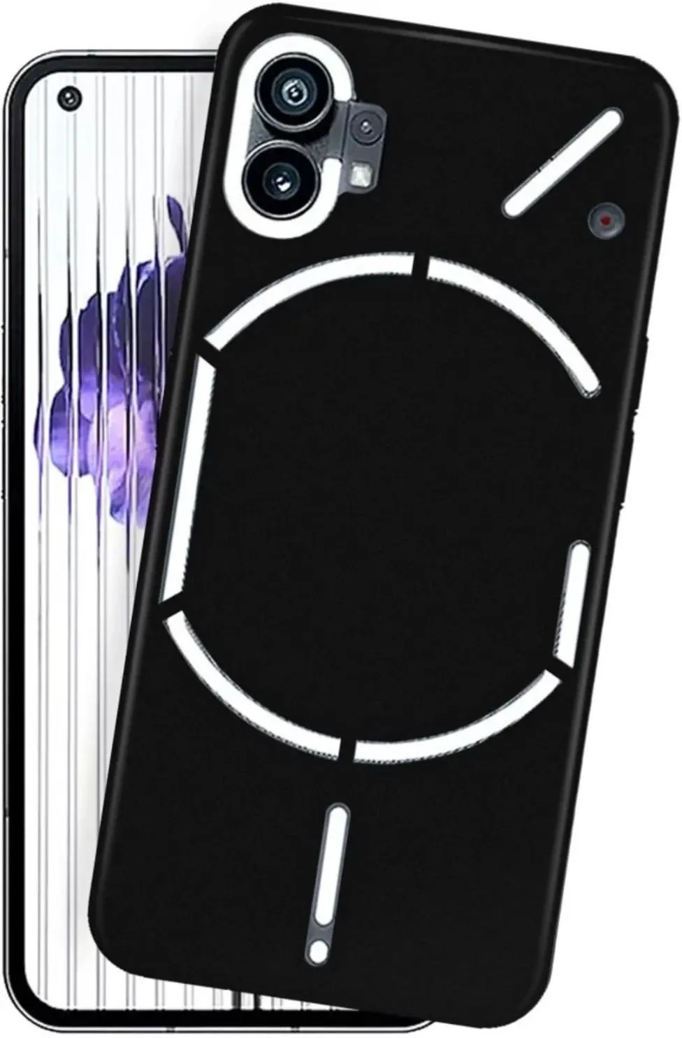 Micvir Back Cover for Nothing Phone (1) (Black, White, Dual Protection, Silicon, Pack of: 1)