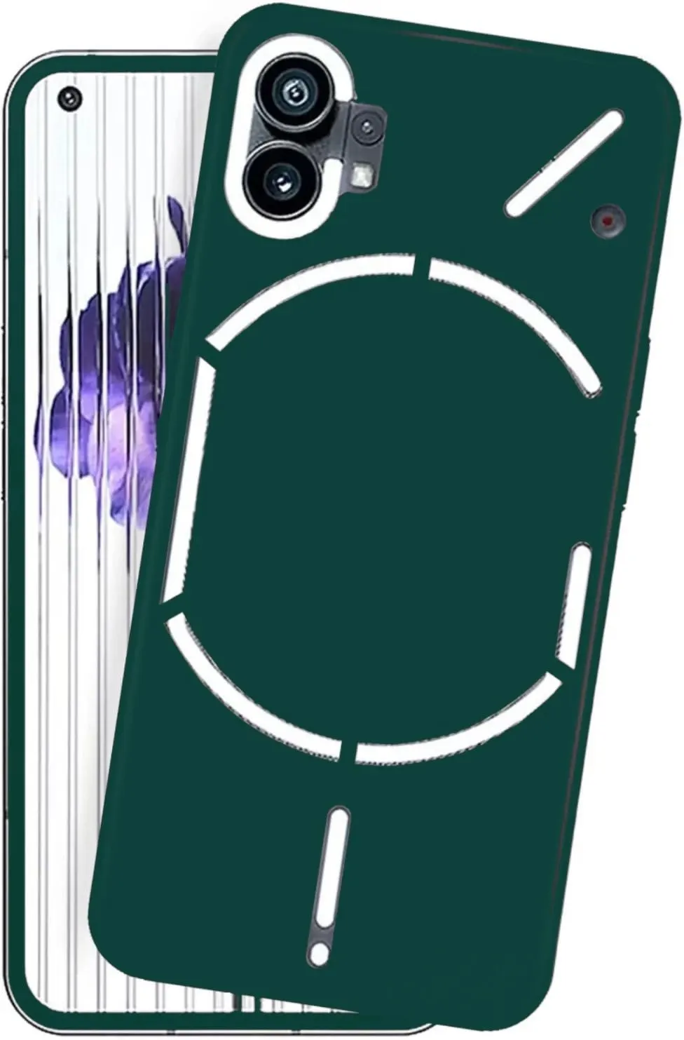 Micvir Back Cover for Nothing Phone (1) (Green, Dual Protection, Silicon, Pack of: 1)