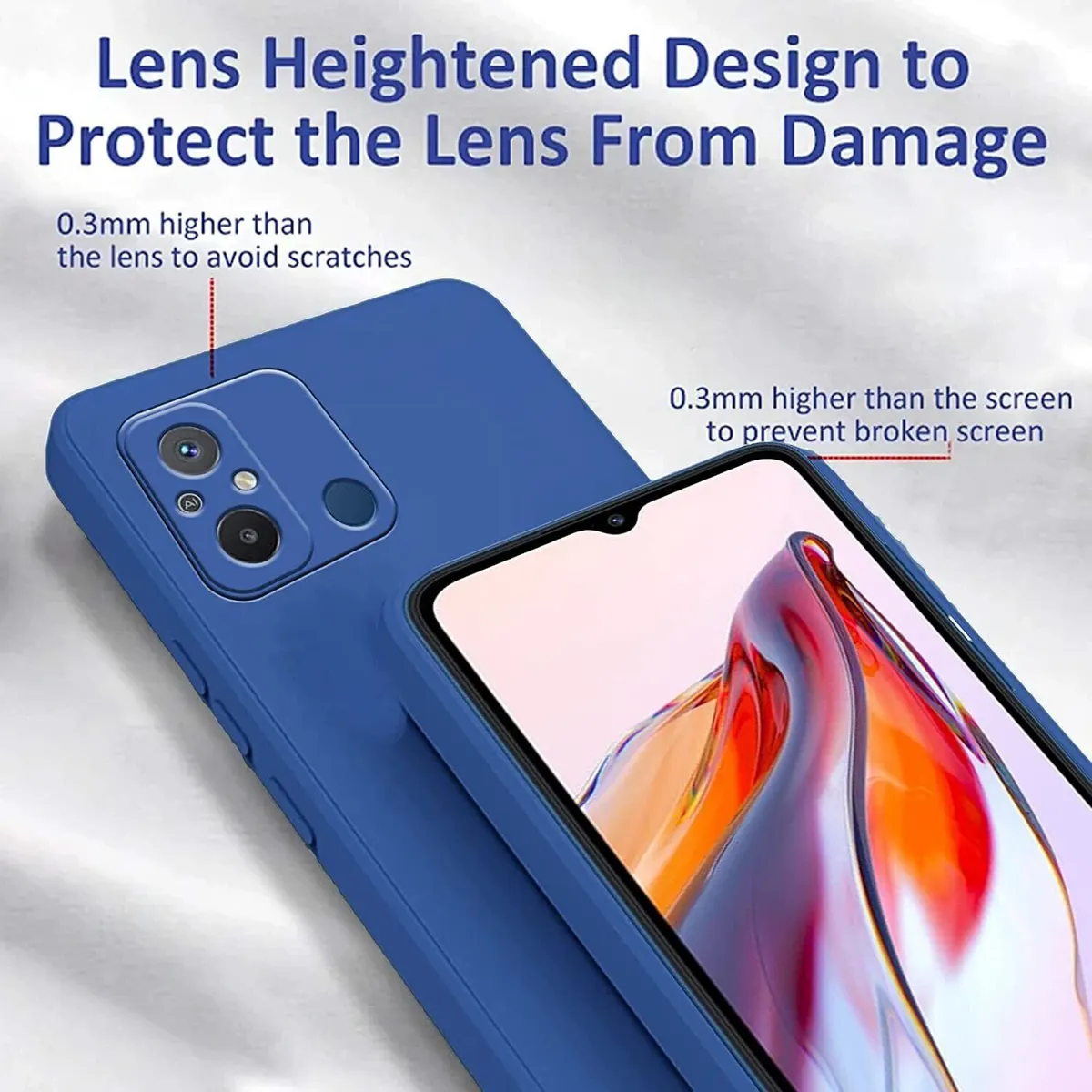 Micvir Back Cover for POCO C55 (Blue, Dual Protection, Silicon, Pack of: 1) — image 2 of 5