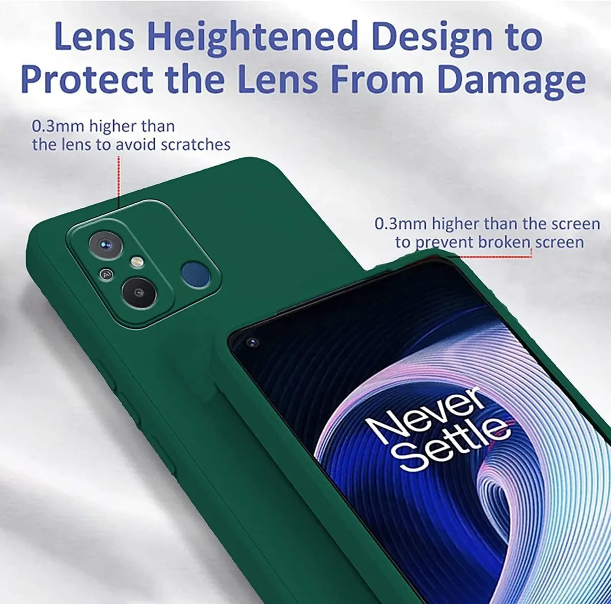 Micvir Back Cover for POCO C55 (Green, Dual Protection, Silicon, Pack of: 1) — image 3 of 5