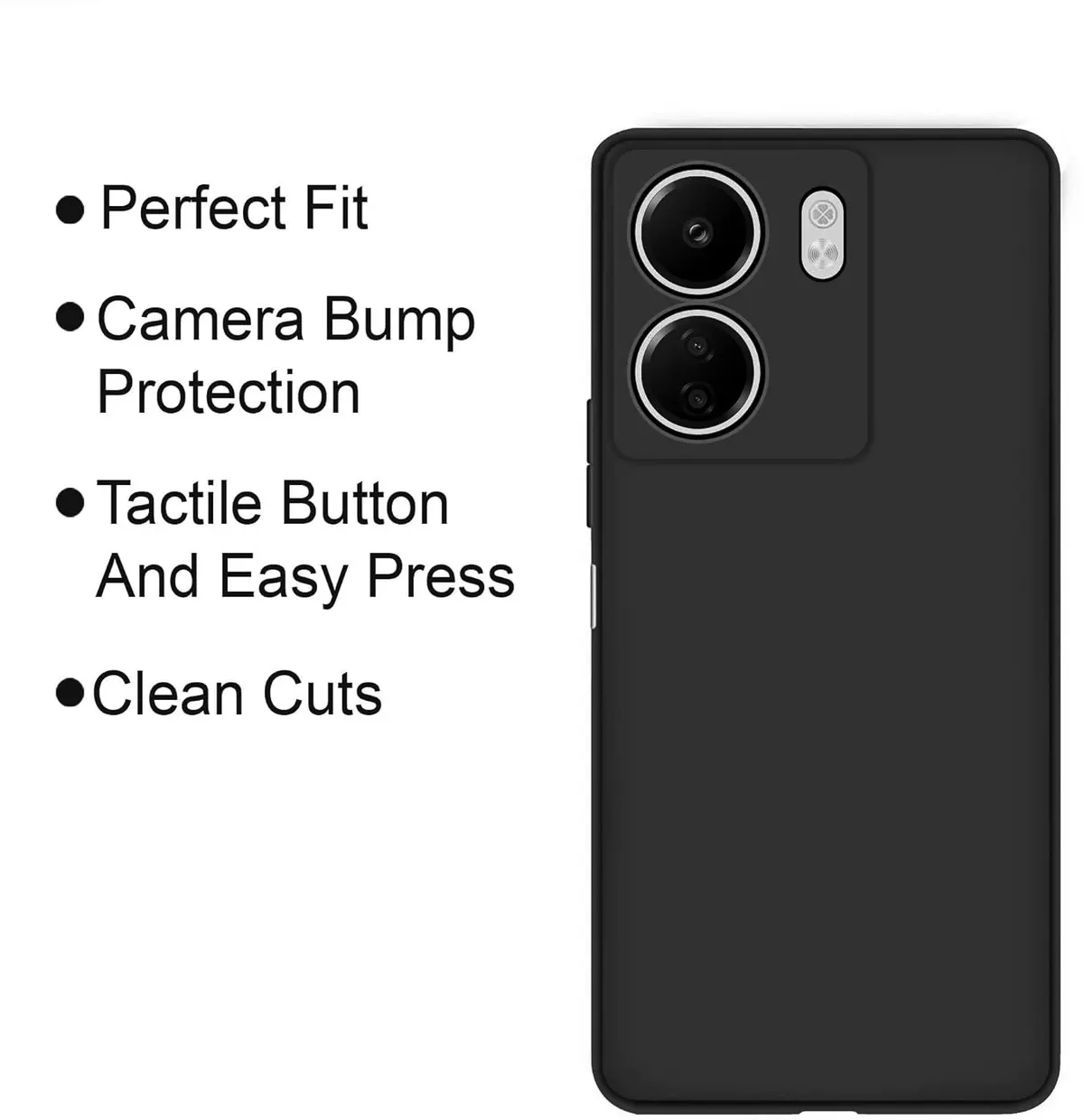 Micvir Back Cover for POCO C65 5G (Black, Dual Protection, Silicon, Pack of: 1) — image 4 of 5