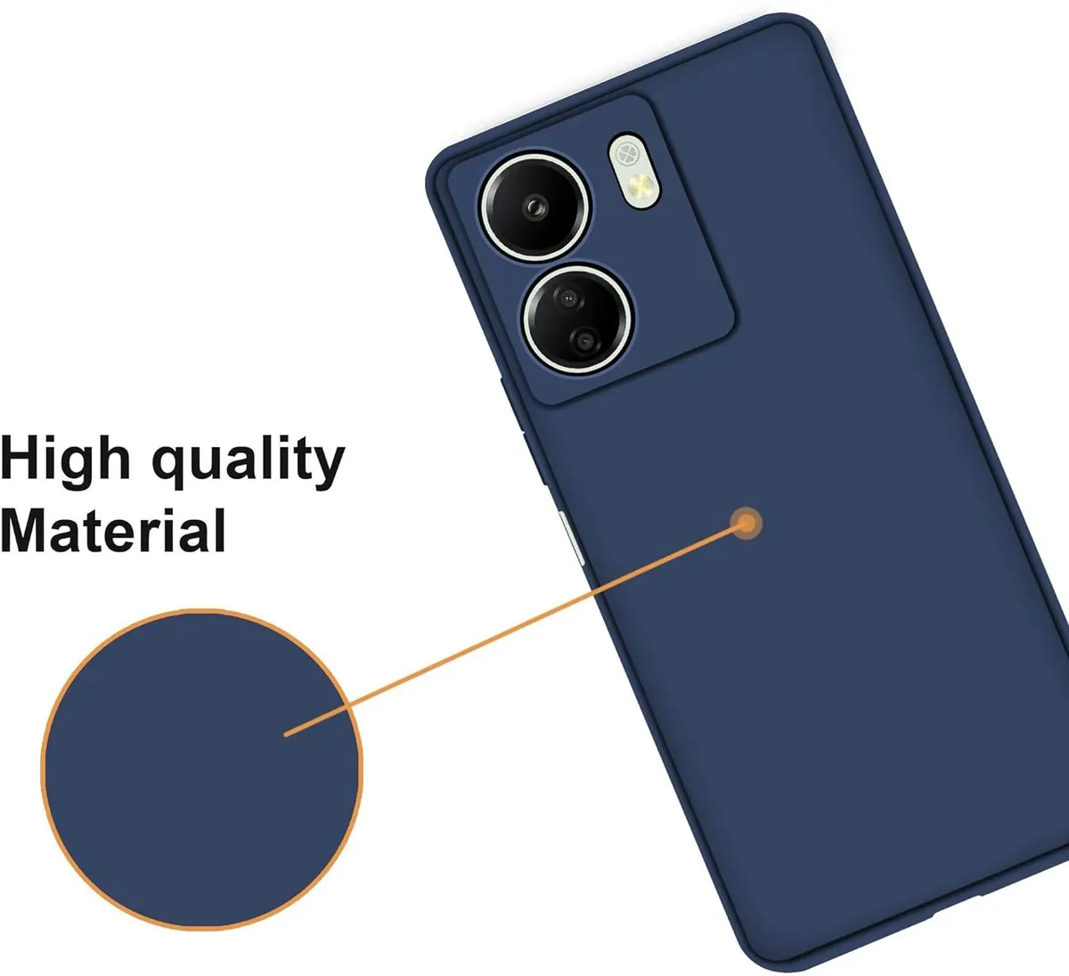 Micvir Back Cover for POCO C65 5G (Blue, Dual Protection, Silicon, Pack of: 1) — image 3 of 5
