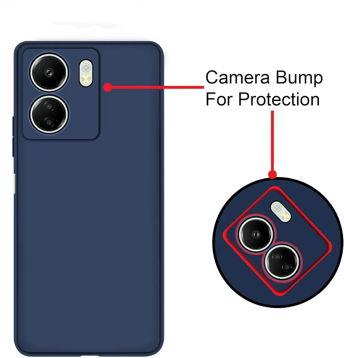 Micvir Back Cover for POCO C65 5G (Blue, Dual Protection, Silicon, Pack of: 1) — image 4 of 5