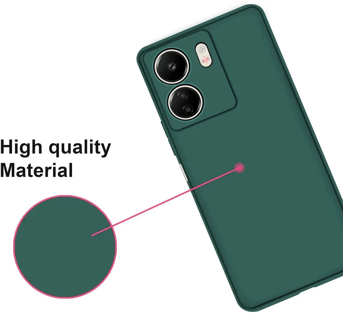 Micvir Back Cover for POCO C65 5G (Green, Dual Protection, Silicon, Pack of: 1) — image 2 of 5