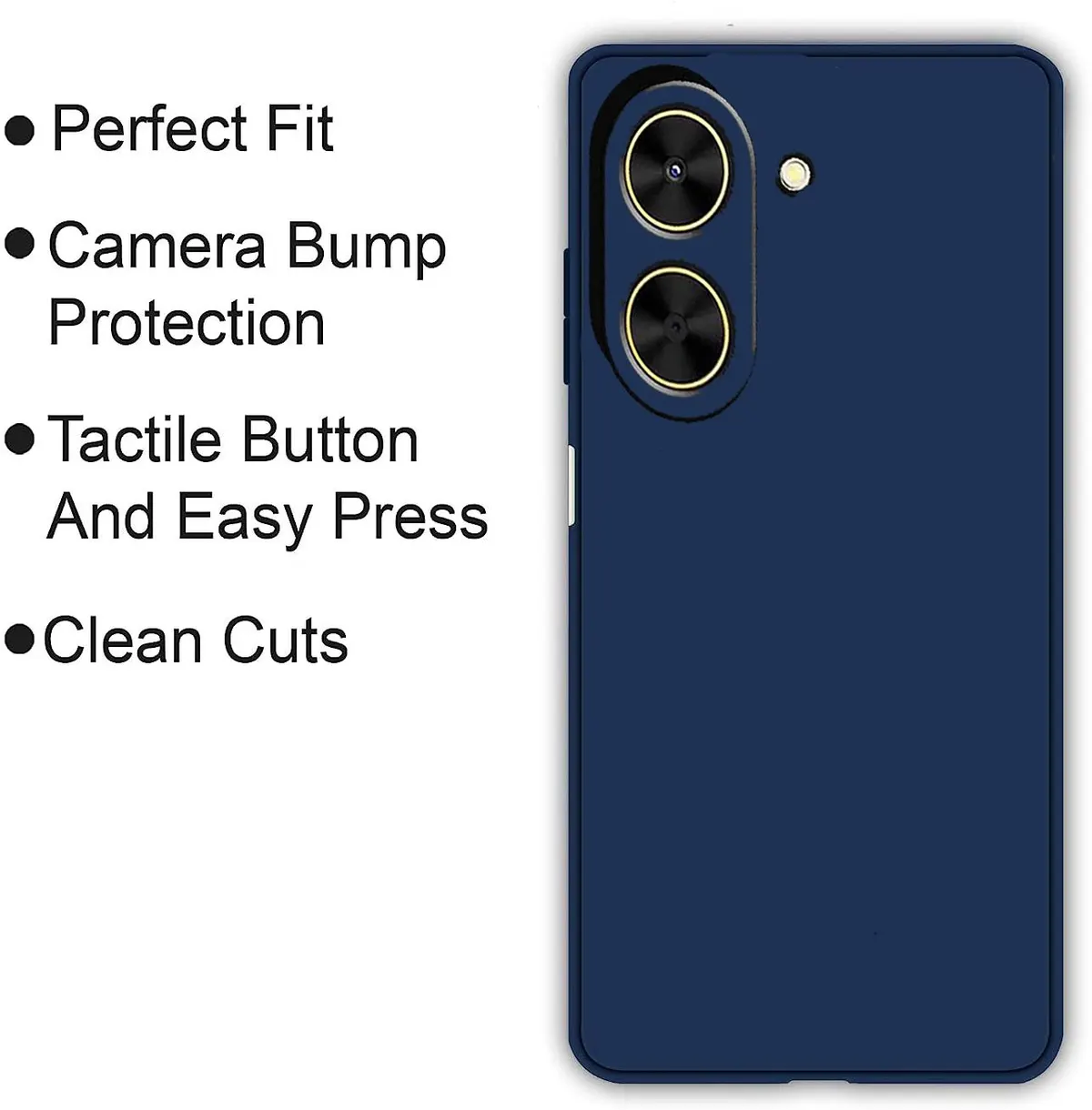 Micvir Back Cover for Poco C71 (Blue, Dual Protection, Silicon, Pack of: 1) — image 4 of 5