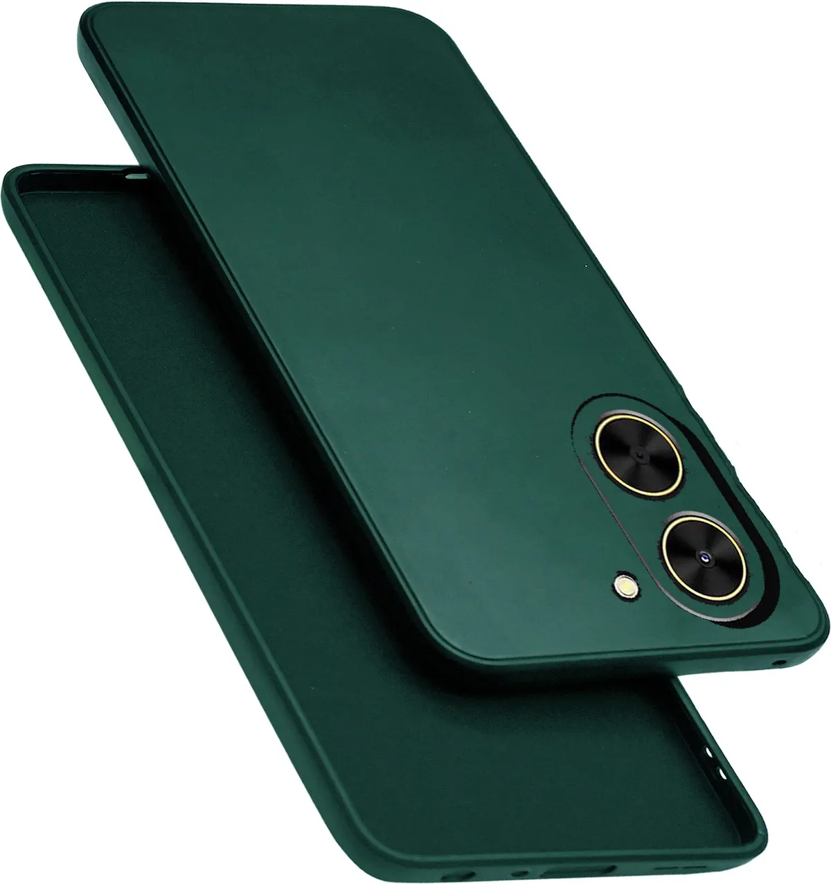 Micvir Back Cover for POCO C71 (Green, Dual Protection, Silicon, Pack of: 1)