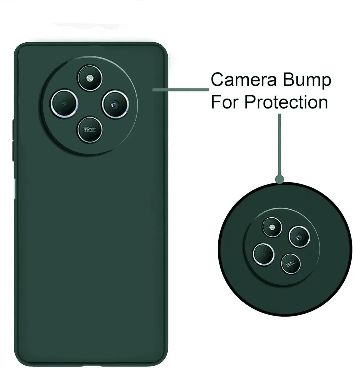 Micvir Back Cover for POCO C75 5G (Green, Dual Protection, Silicon, Pack of: 1) — image 2 of 5