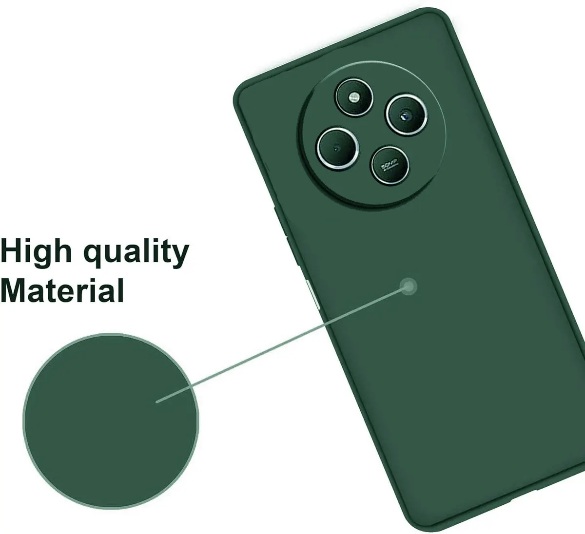 Micvir Back Cover for POCO C75 5G (Green, Dual Protection, Silicon, Pack of: 1) — image 3 of 5