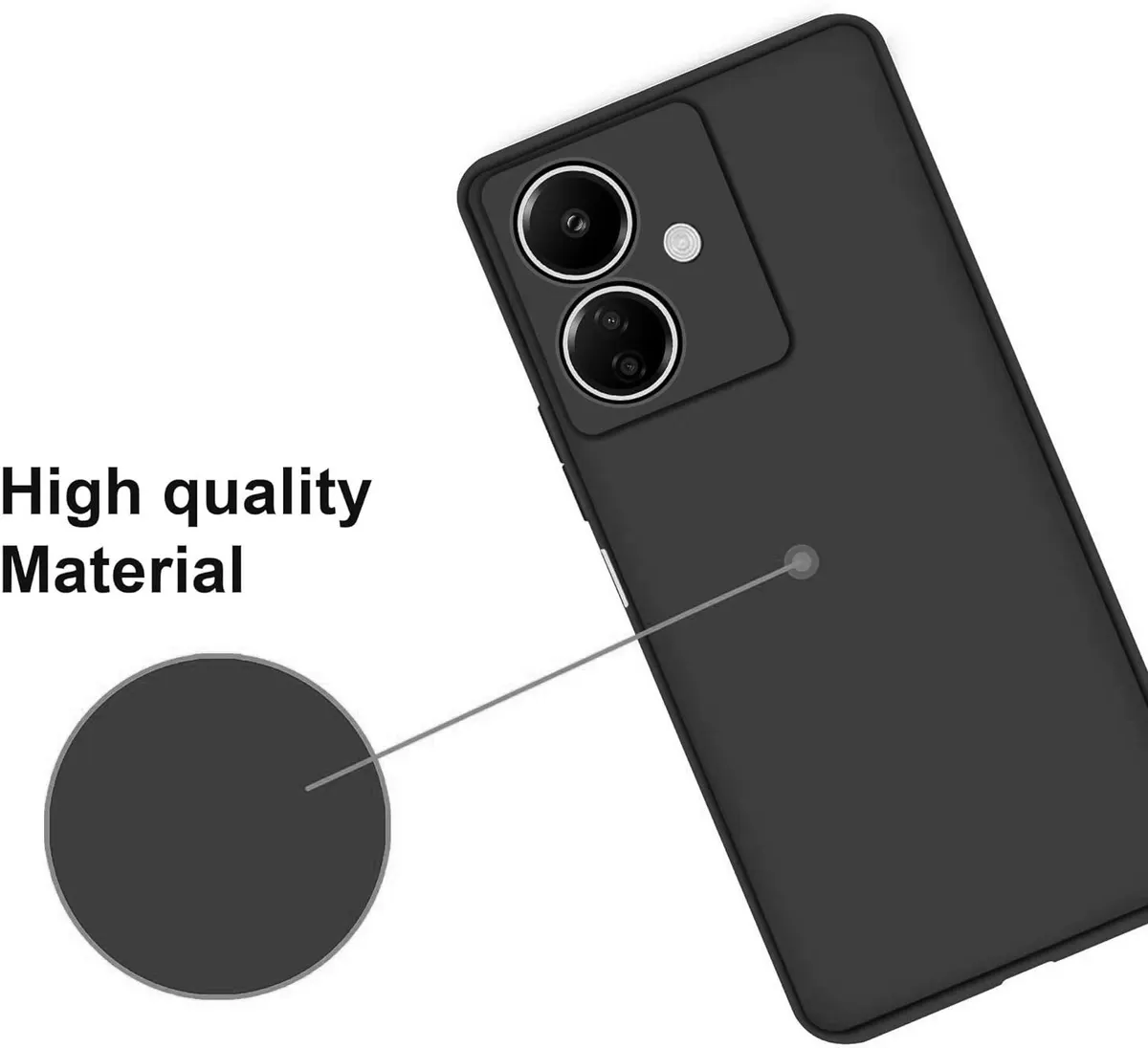 Micvir Back Cover for Poco M6 5G (Black, Dual Protection, Silicon, Pack of: 1) — image 2 of 5