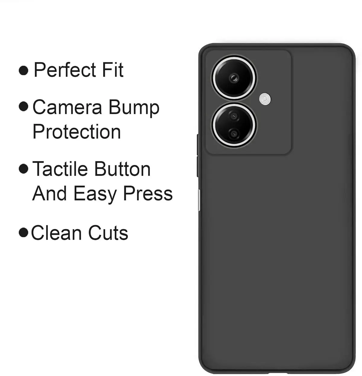 Micvir Back Cover for Poco M6 5G (Black, Dual Protection, Silicon, Pack of: 1) — image 4 of 5