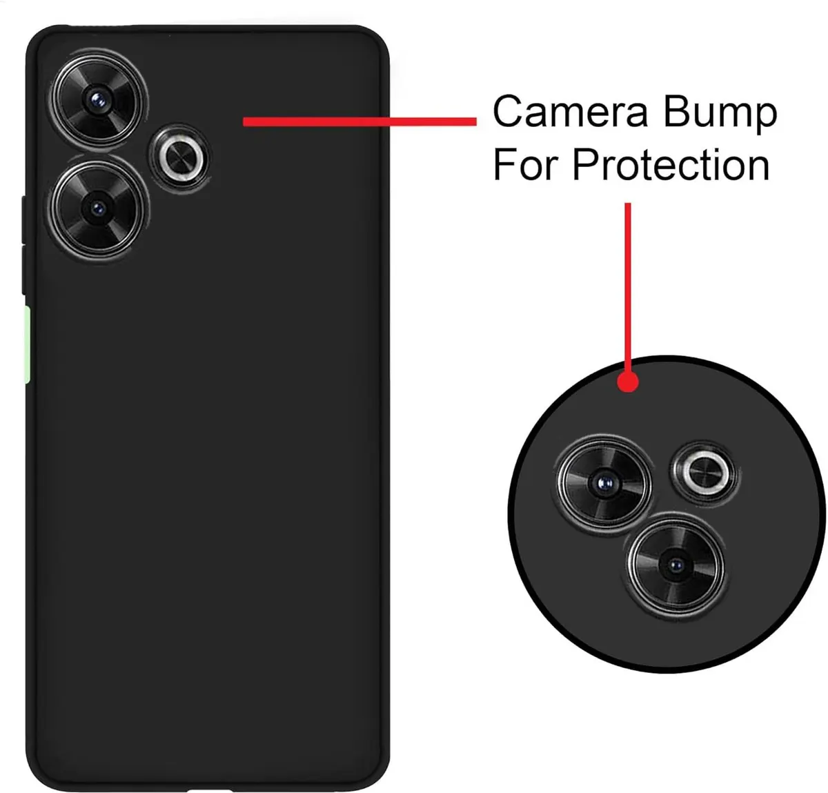 Micvir Back Cover for POCO M6 Plus 5G (Black, Dual Protection, Silicon, Pack of: 1) — image 2 of 5