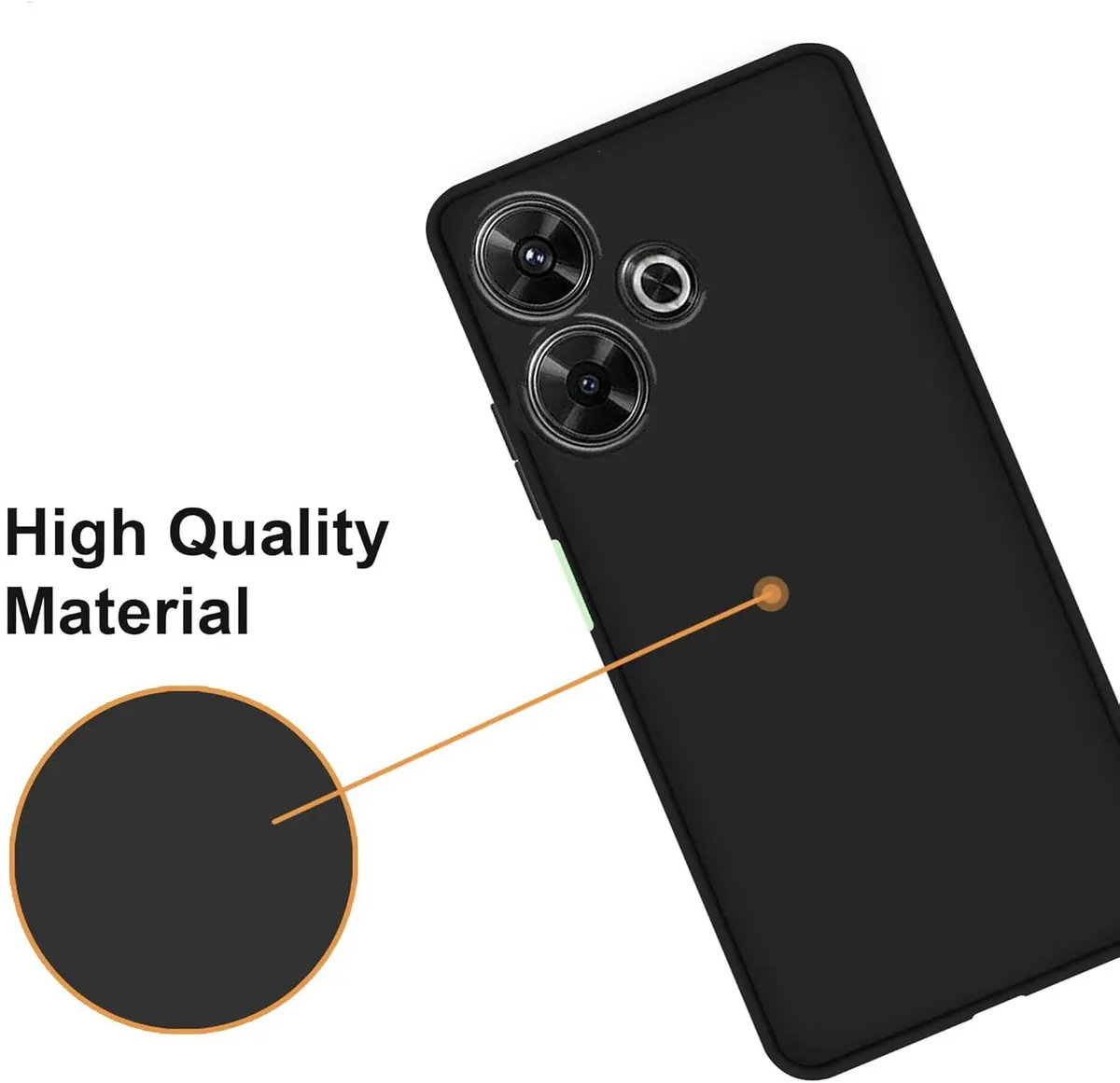 Micvir Back Cover for POCO M6 Plus 5G (Black, Dual Protection, Silicon, Pack of: 1) — image 3 of 5