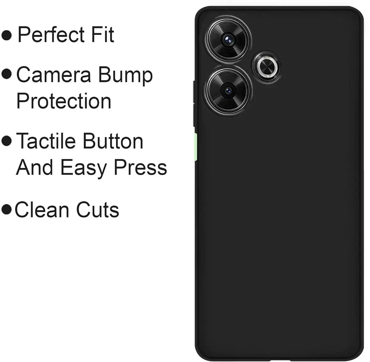Micvir Back Cover for POCO M6 Plus 5G (Black, Dual Protection, Silicon, Pack of: 1) — image 4 of 5