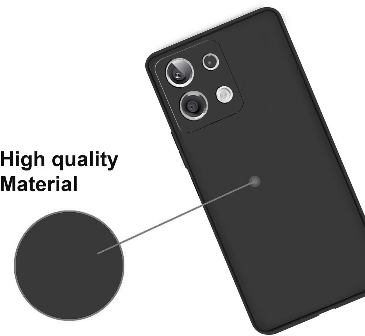 Micvir Back Cover for Poco X6 5G (Black, Dual Protection, Silicon, Pack of: 1) — image 3 of 5