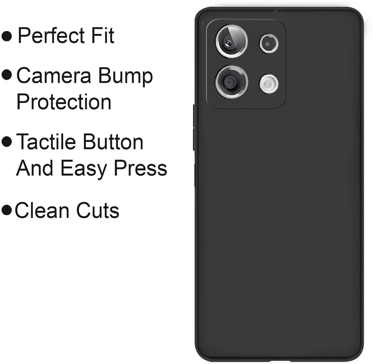 Micvir Back Cover for Poco X6 5G (Black, Dual Protection, Silicon, Pack of: 1) — image 4 of 5
