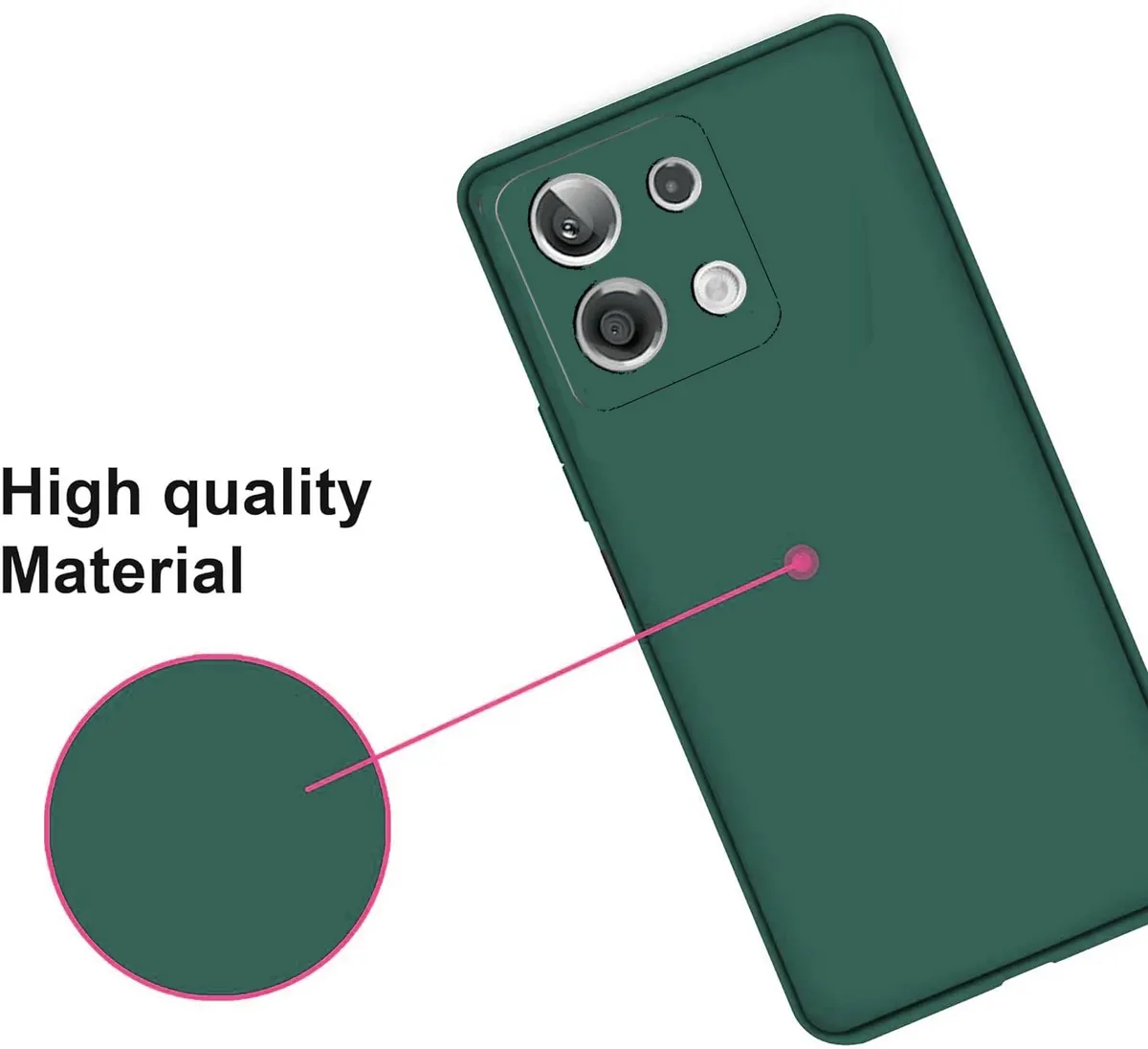 Micvir Back Cover for Poco X6 5G (Green, Dual Protection, Silicon, Pack of: 1) — image 3 of 5