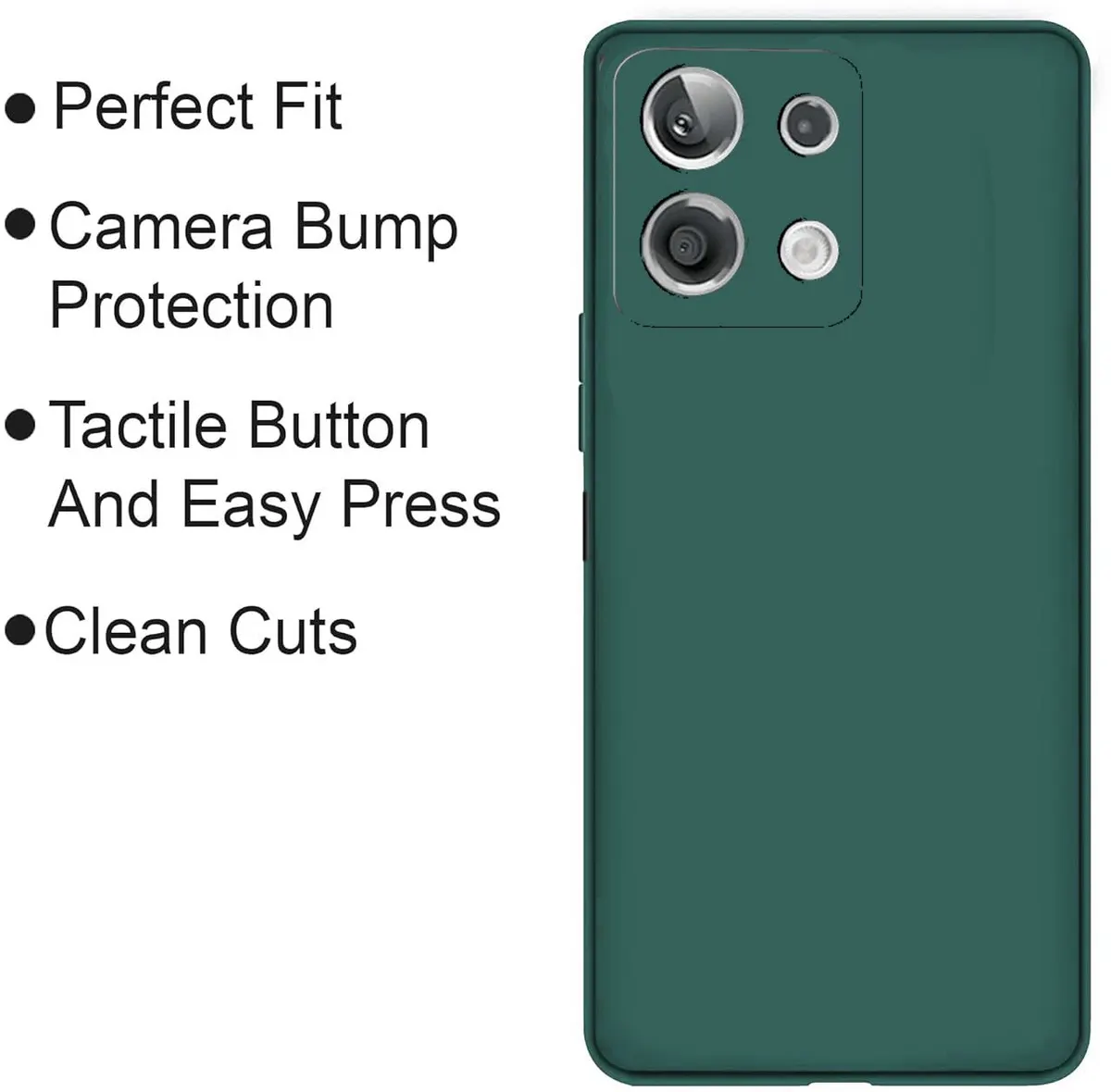 Micvir Back Cover for Poco X6 5G (Green, Dual Protection, Silicon, Pack of: 1) — image 4 of 5