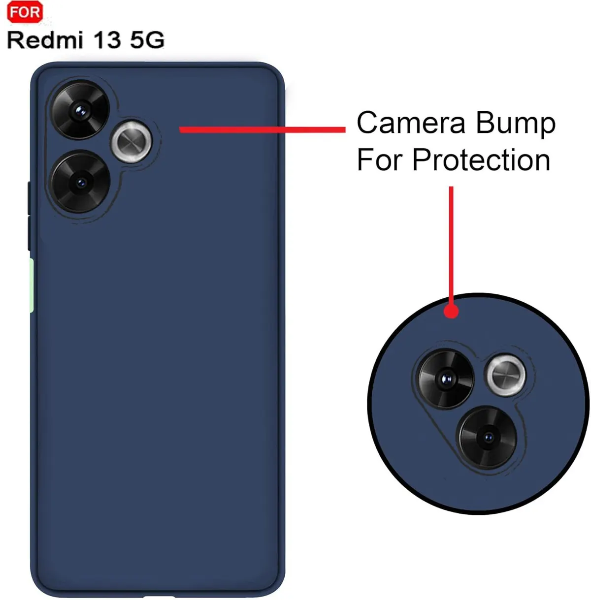 Micvir Back Cover for Redmi 13 5G (Blue, Dual Protection, Silicon, Pack of: 1) — image 2 of 5