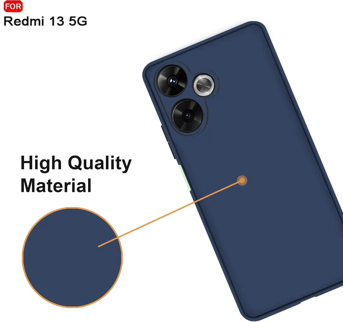 Micvir Back Cover for Redmi 13 5G (Blue, Dual Protection, Silicon, Pack of: 1) — image 3 of 5