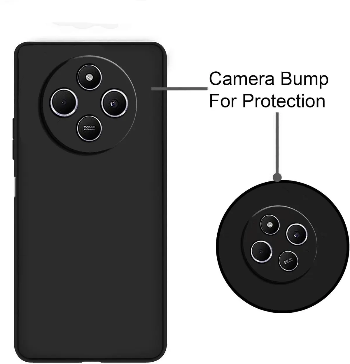Micvir Back Cover for REDMI A4 5G (Black, Dual Protection, Silicon, Pack of: 1) — image 3 of 5