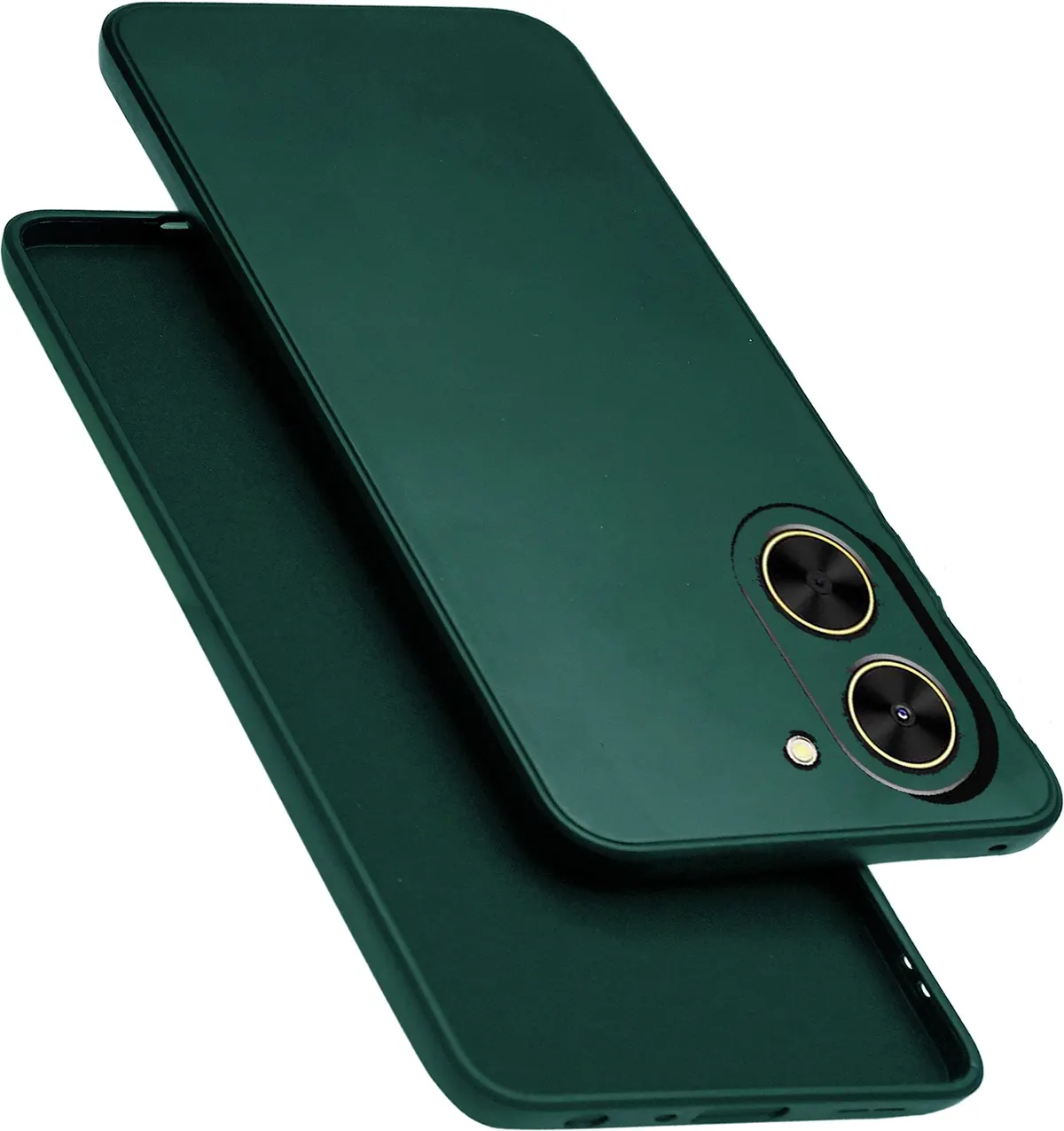 Micvir Back Cover for Redmi A5 (Green, Dual Protection, Silicon, Pack of: 1)