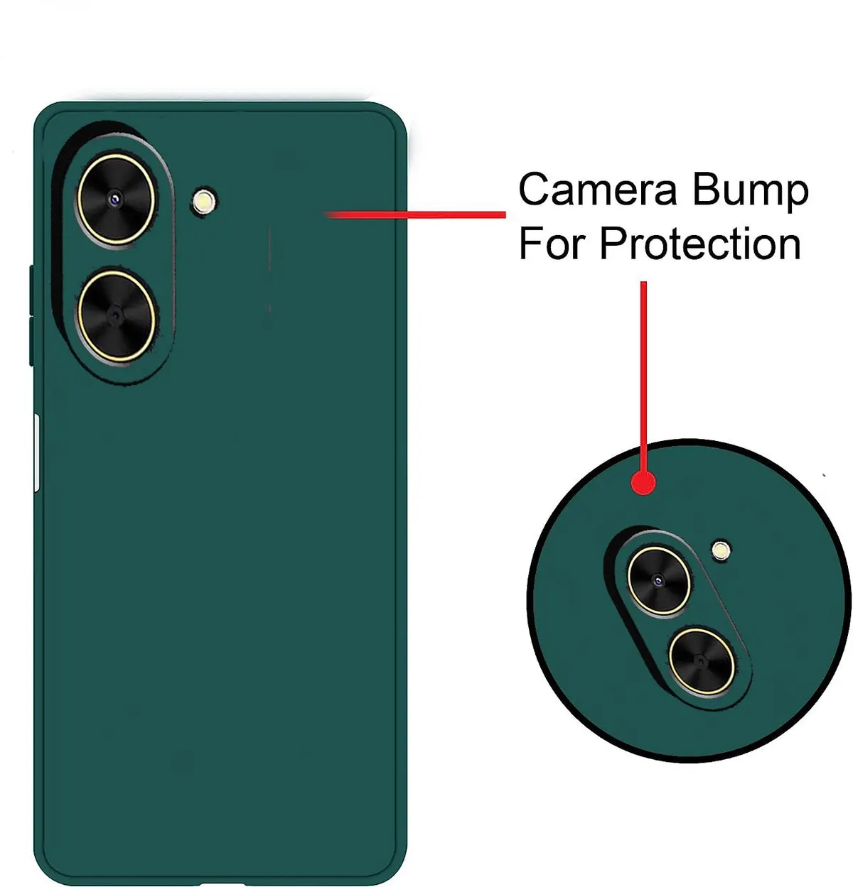 Micvir Back Cover for Redmi A5 (Green, Dual Protection, Silicon, Pack of: 1) — image 3 of 5