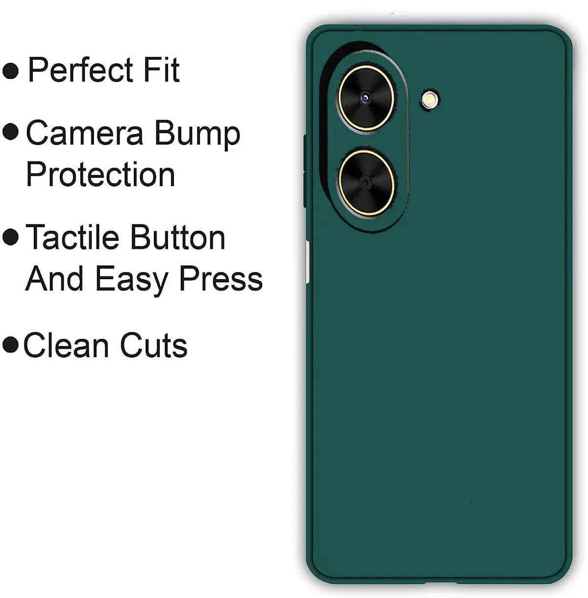 Micvir Back Cover for Redmi A5 (Green, Dual Protection, Silicon, Pack of: 1) — image 4 of 5
