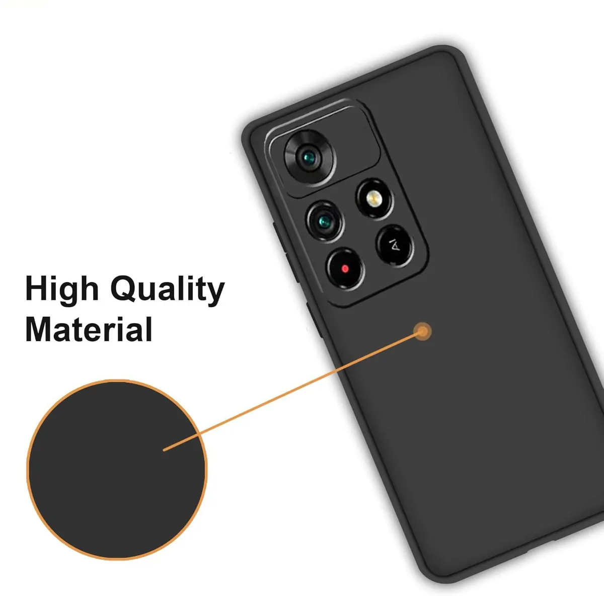 Micvir Back Cover for Redmi Note 11T 5G (Black, Dual Protection, Silicon, Pack of: 1) — image 2 of 5
