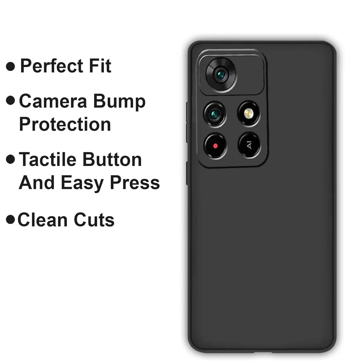 Micvir Back Cover for Redmi Note 11T 5G (Black, Dual Protection, Silicon, Pack of: 1) — image 4 of 5