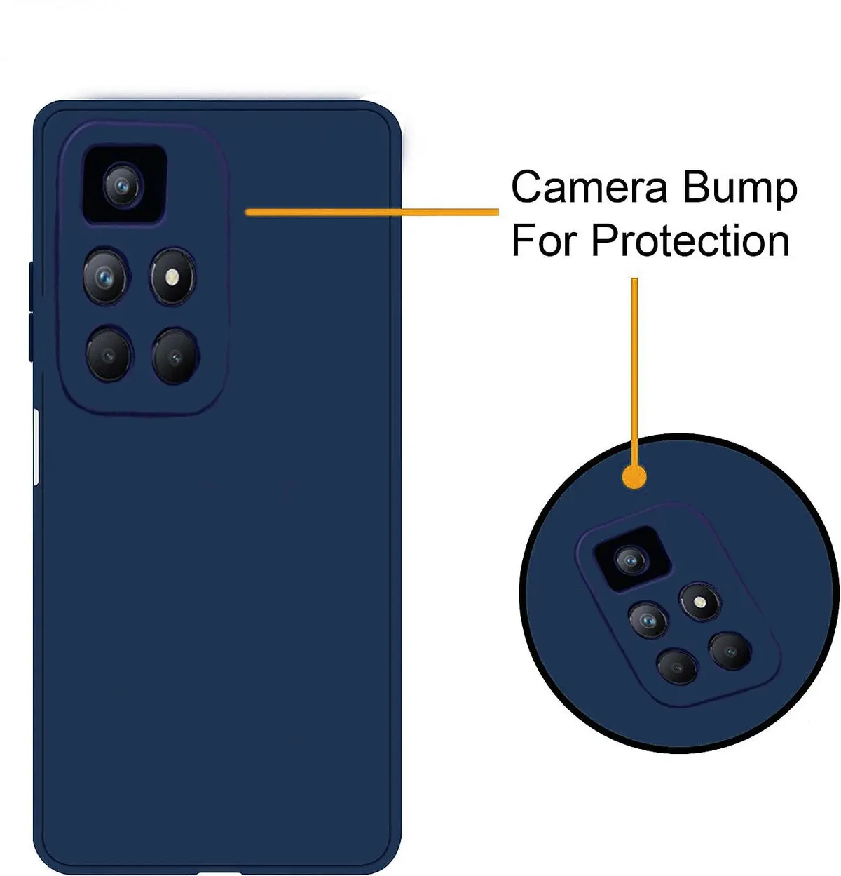 Micvir Back Cover for Redmi Note 11T 5G (Blue, Dual Protection, Silicon, Pack of: 1) — image 3 of 5