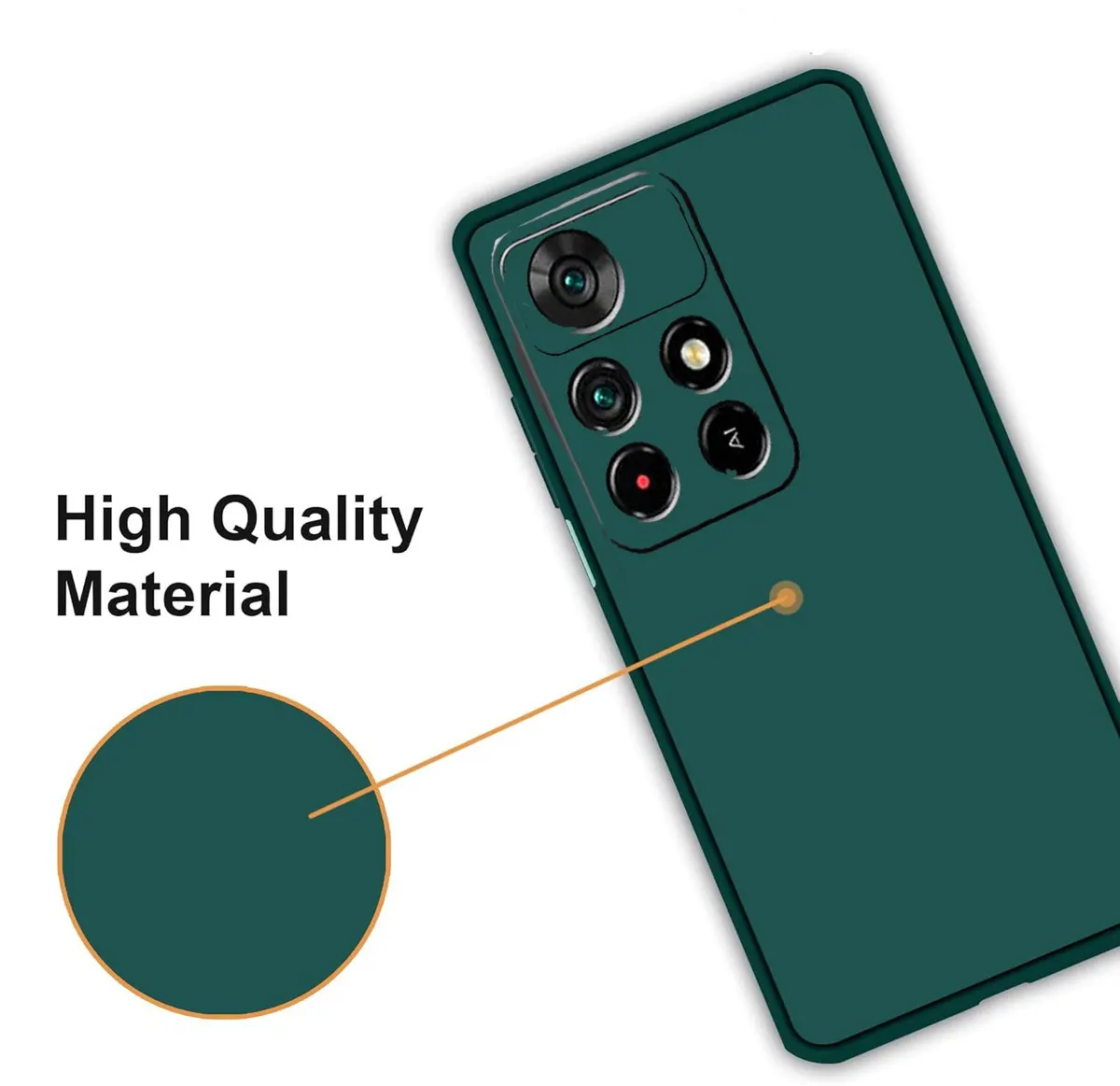 Micvir Back Cover for Redmi Note 11T 5G (Green, Dual Protection, Silicon, Pack of: 1) — image 2 of 5