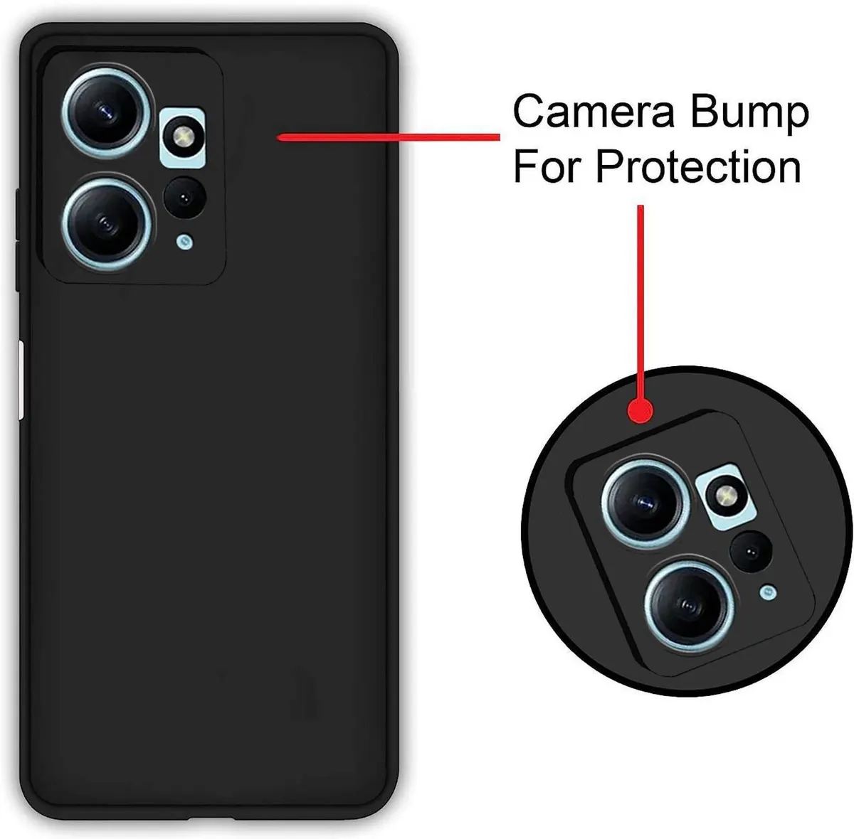 Xolia Back Cover for Redmi Note 12 4G (Black, Dual Protection, Silicon, Pack of: 1) — image 2 of 5