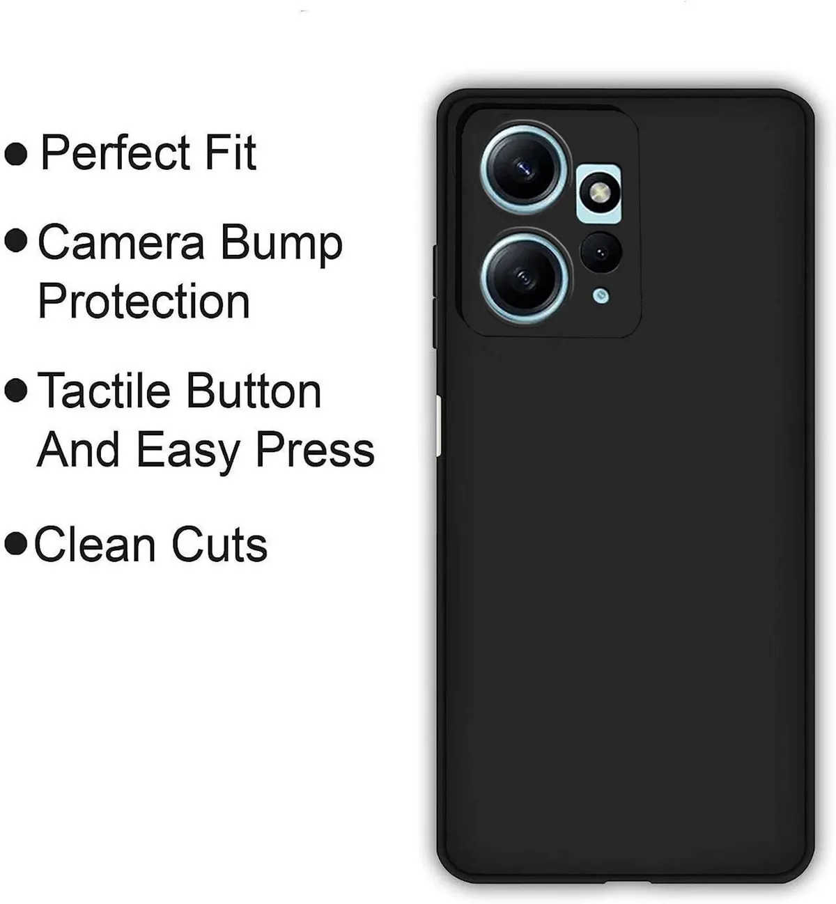 Xolia Back Cover for Redmi Note 12 4G (Black, Dual Protection, Silicon, Pack of: 1) — image 4 of 5