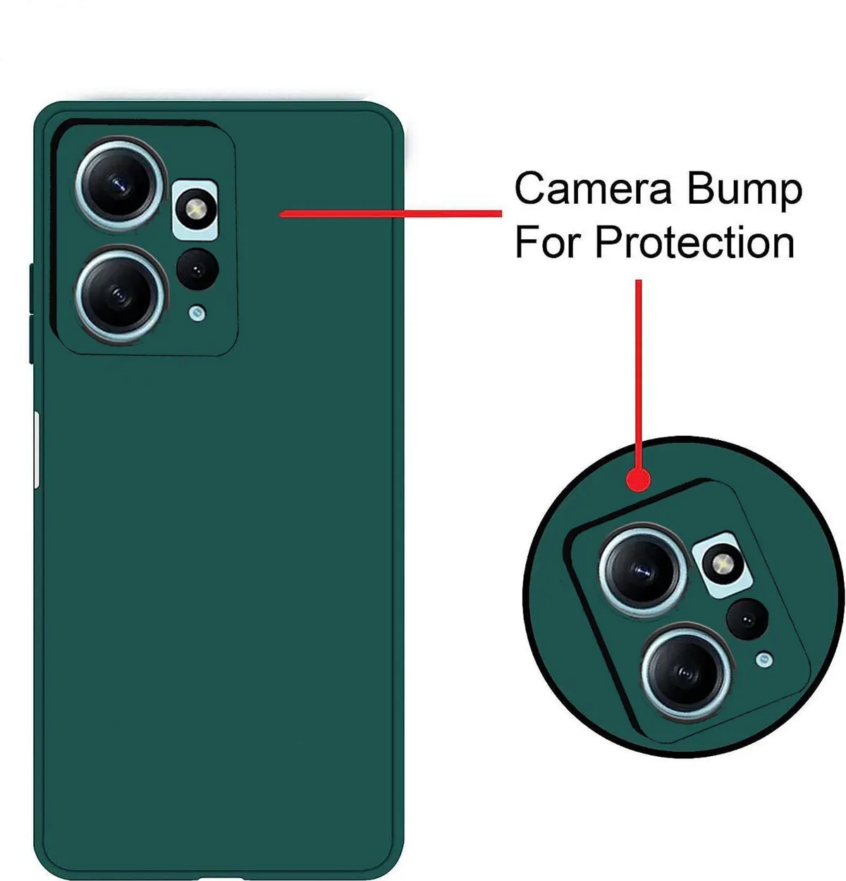 Xolia Back Cover for Redmi Note 12 4G (Green, Dual Protection, Silicon, Pack of: 1) — image 2 of 5