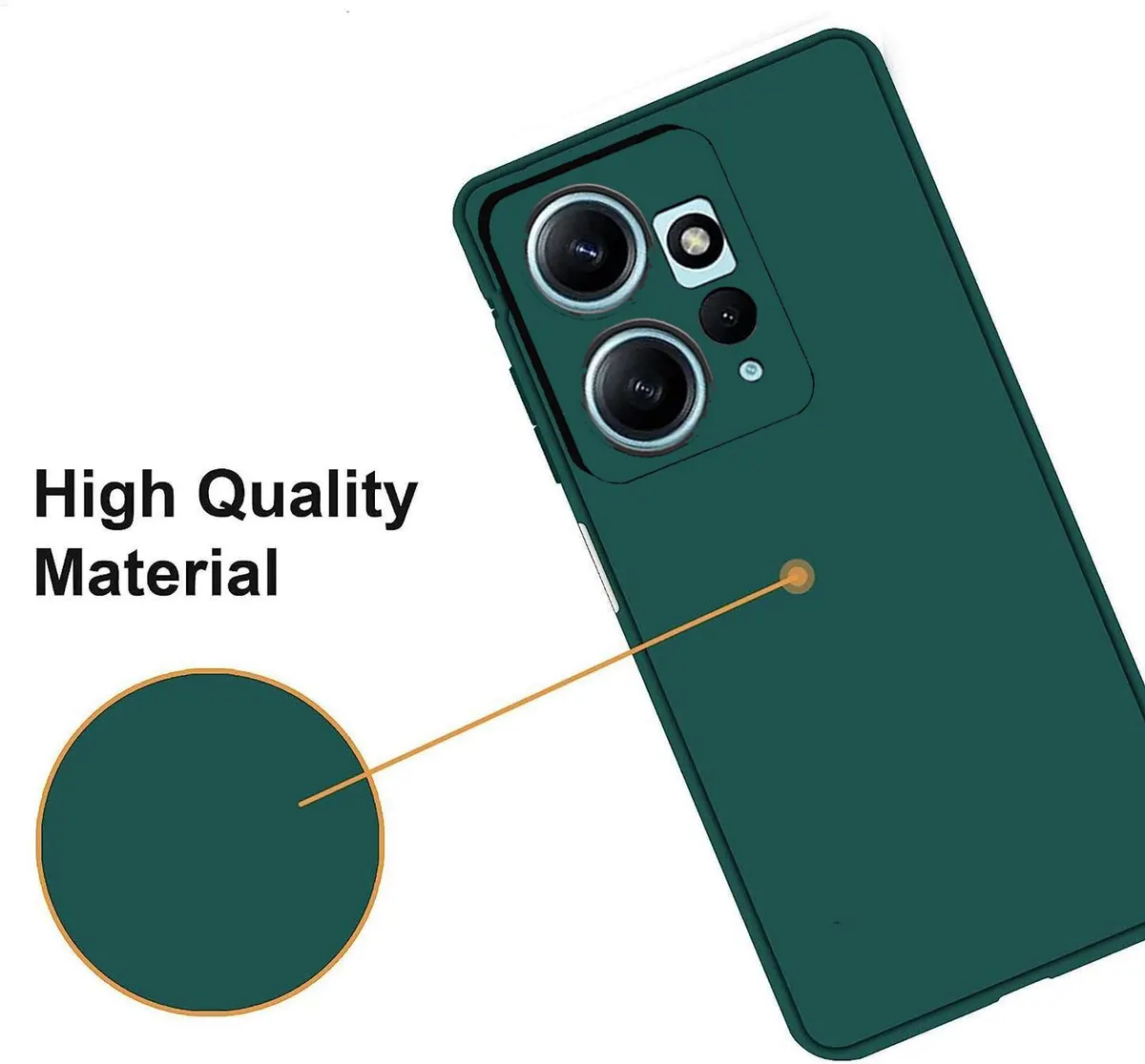 Xolia Back Cover for Redmi Note 12 4G (Green, Dual Protection, Silicon, Pack of: 1) — image 3 of 5