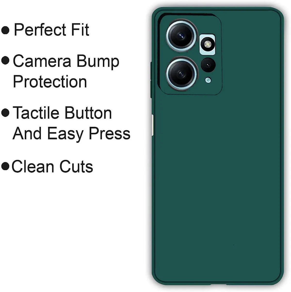 Xolia Back Cover for Redmi Note 12 4G (Green, Dual Protection, Silicon, Pack of: 1) — image 4 of 5