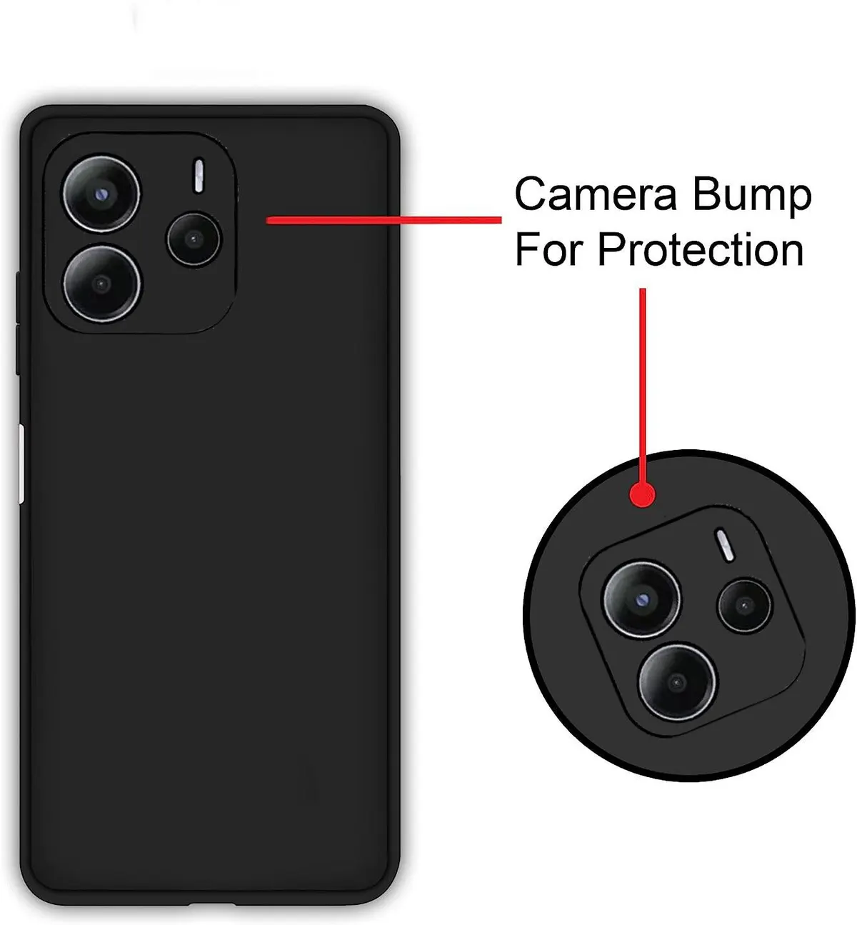 Micvir Back Cover for Redmi Note 14 5G (Black, Dual Protection, Silicon, Pack of: 1) — image 2 of 5