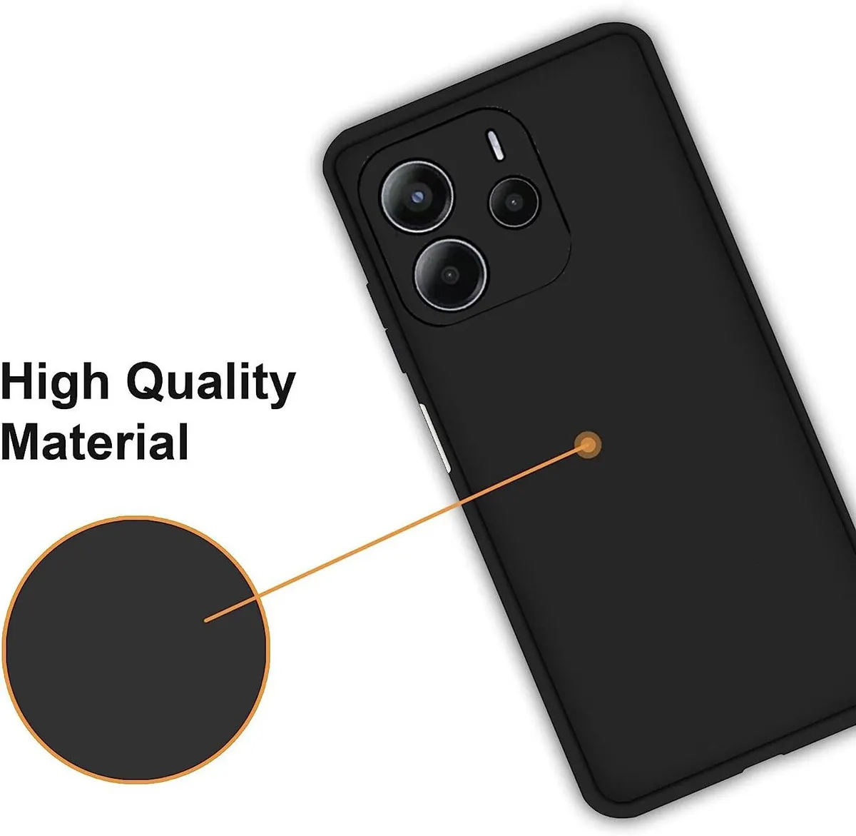 Micvir Back Cover for Redmi Note 14 5G (Black, Dual Protection, Silicon, Pack of: 1) — image 3 of 5