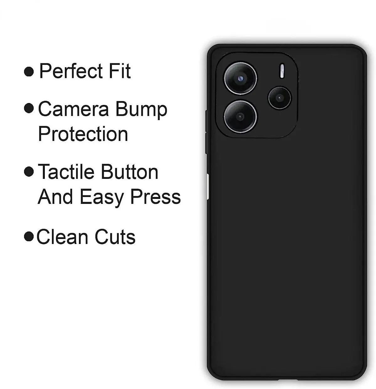 Micvir Back Cover for Redmi Note 14 5G (Black, Dual Protection, Silicon, Pack of: 1) — image 4 of 5