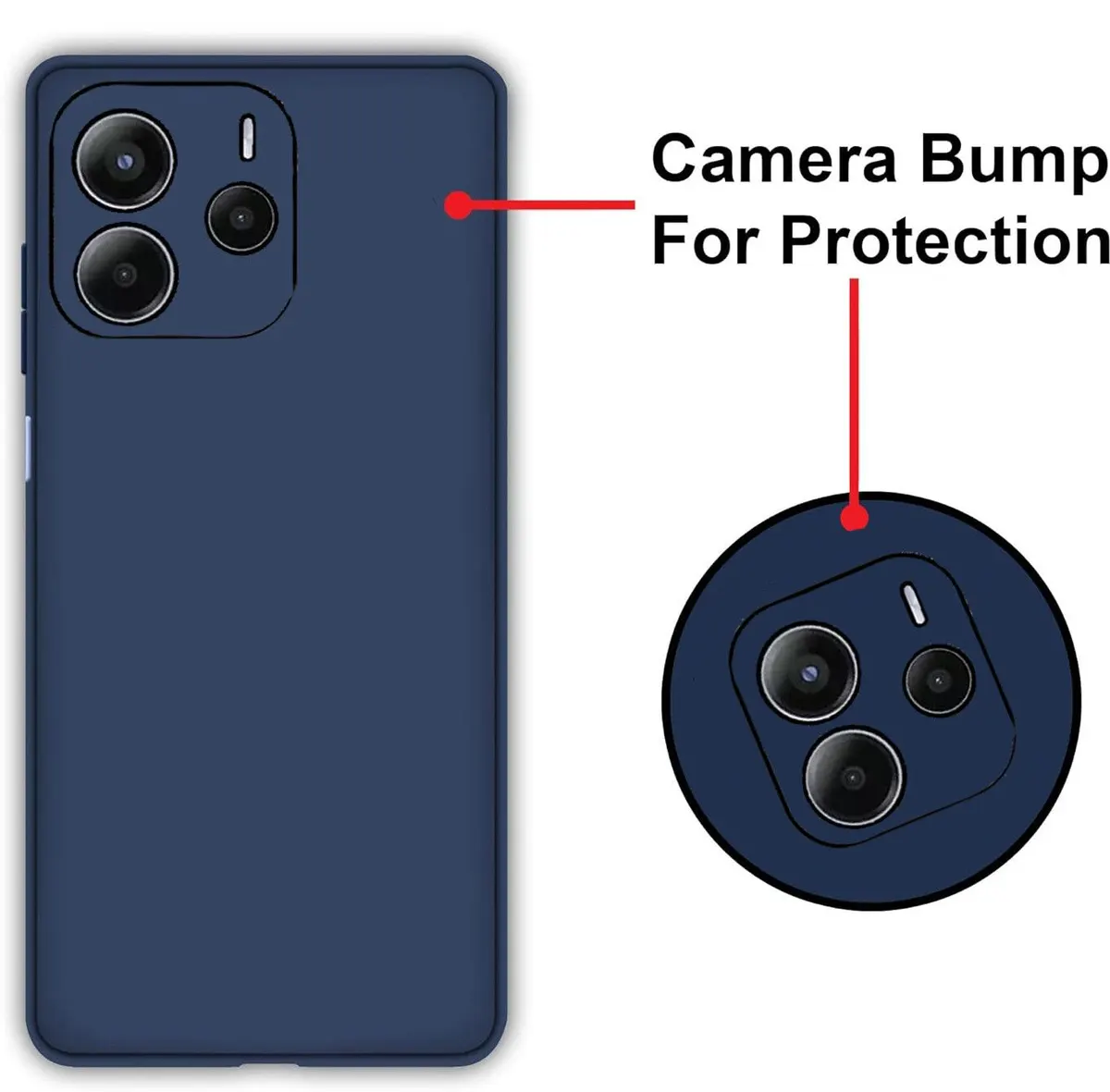 Micvir Back Cover for Redmi Note 14 5G (Blue, Dual Protection, Silicon, Pack of: 1) — image 3 of 5