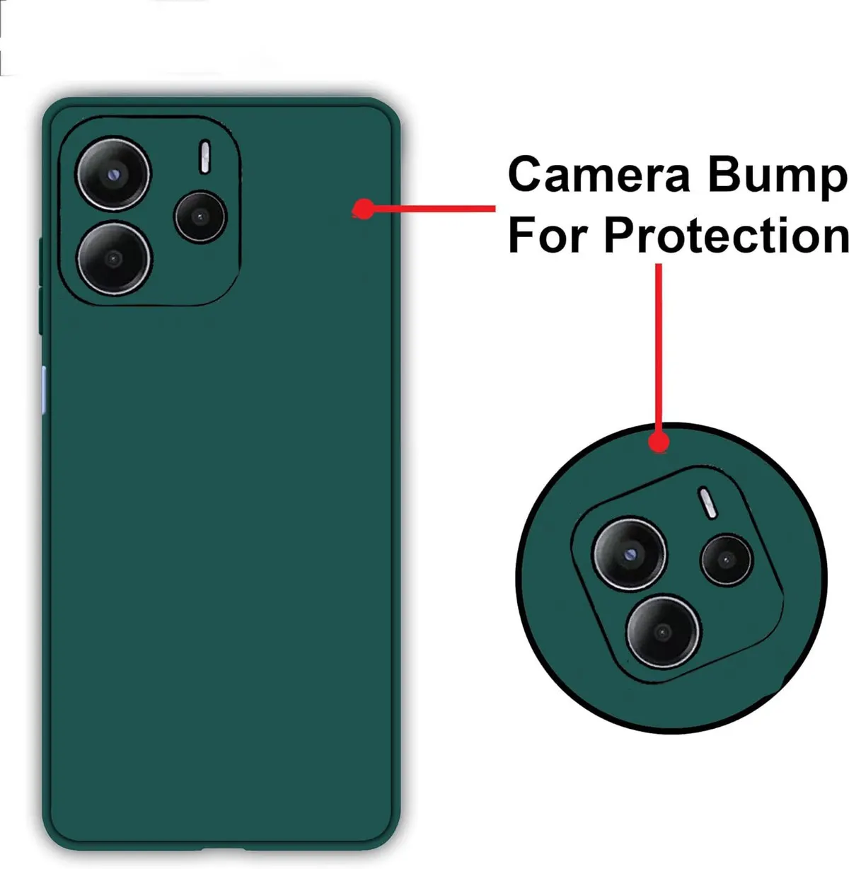 Micvir Back Cover for Redmi Note 14 5G (Green, Dual Protection, Silicon, Pack of: 1) — image 2 of 5